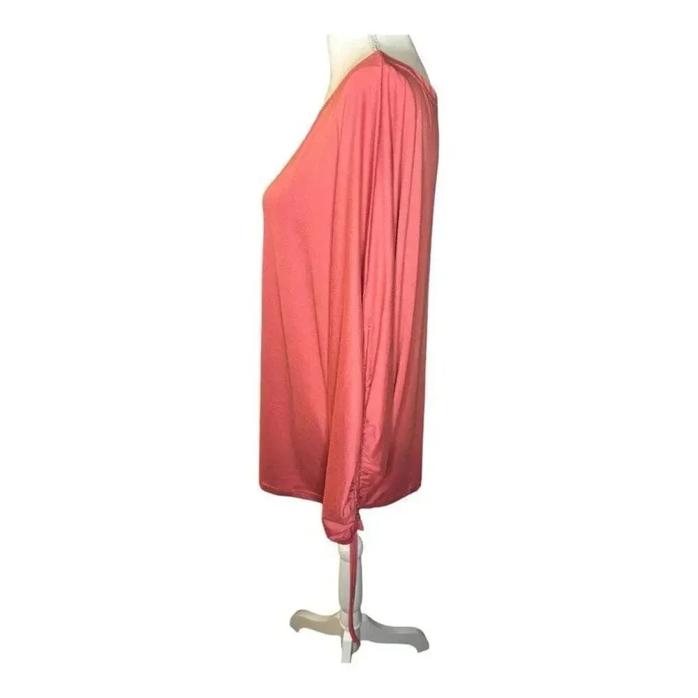 NEW Ninexis Women’s Large Burnt Orange Balloon Sleeve Blouse NWT - Picture 2 of 5